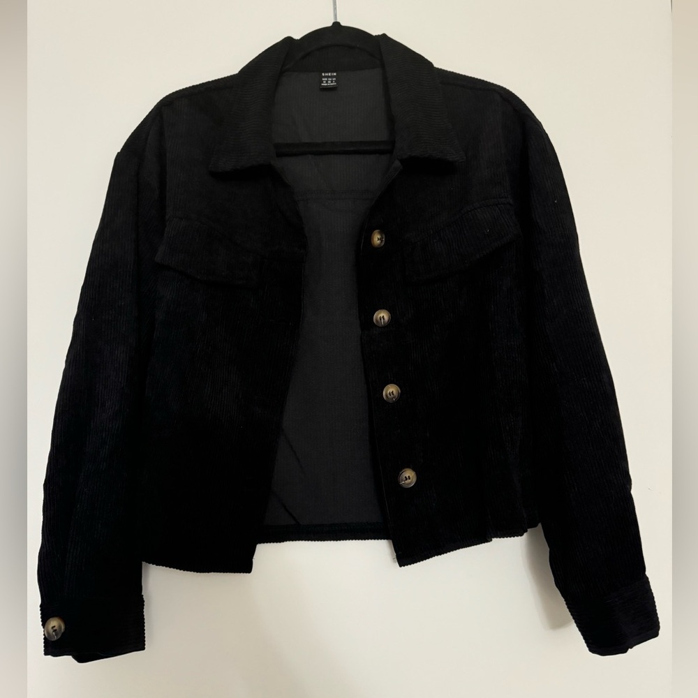 black shein corduroy jacket